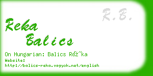 reka balics business card